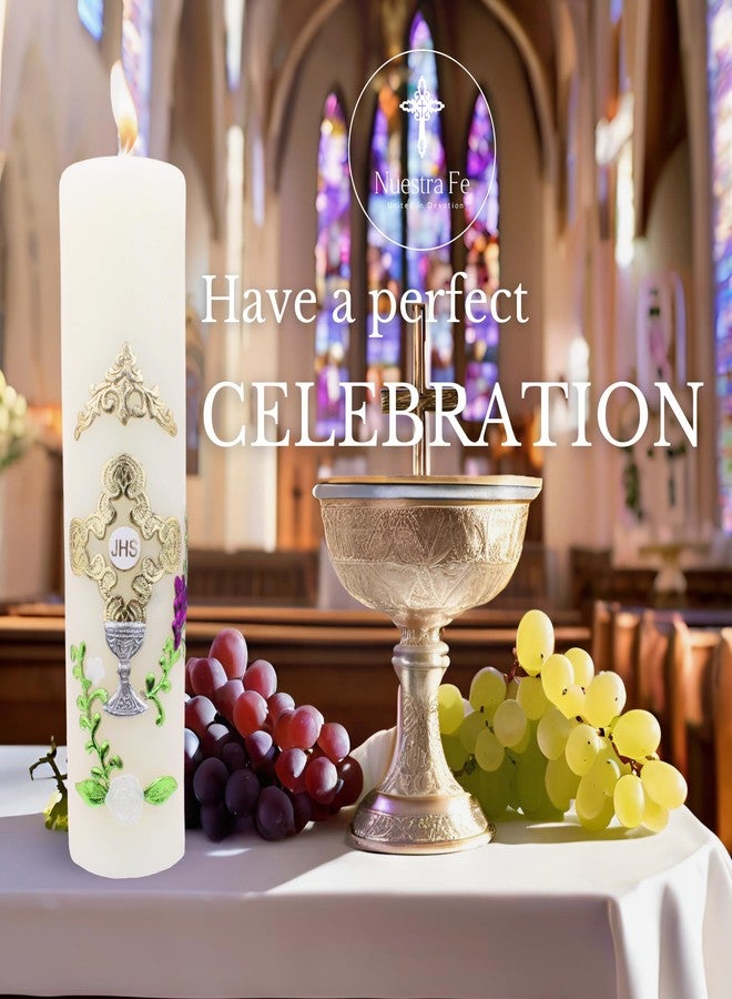 Nuestra Fe Authenthic First Communion Candle Made by Mexican Artisans at La Villa de Guadalupe | Vela de Primera comunion para niño o niña | Vela para Primera comunion para niña | First Communion Candle Set - Image 4